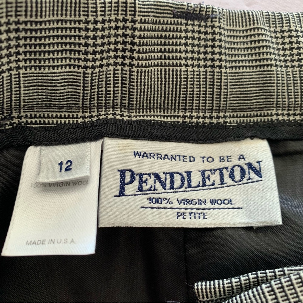 Pendleton Gray Checkered Virgin Wool High Waist P… - image 2